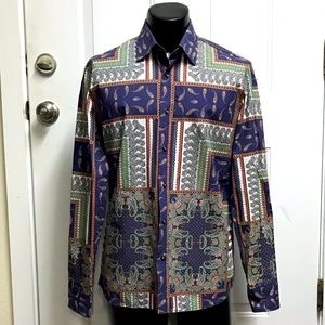 Signum mens paisley L slim fit button down shirt